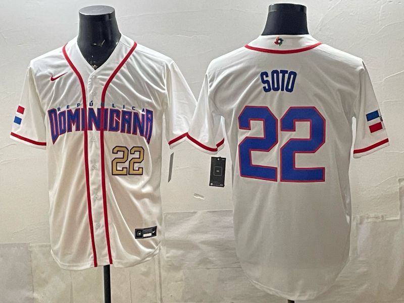 Men 2026 World Cub #22 Soto White Game Nike MLB Jersey style 003